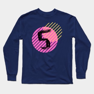 Lucky Number Circle: FIVE Long Sleeve T-Shirt